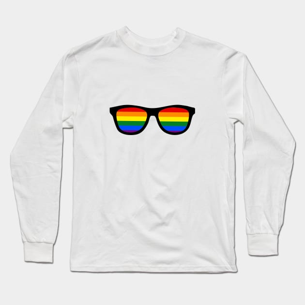 LGBT rainbow glasses Long Sleeve T-Shirt by KazSells